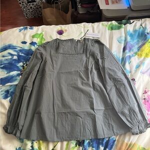 NWT Neuflora Evanston Blouse - Grey Blue